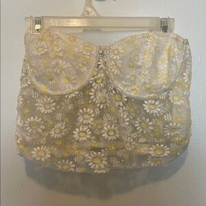 Zara Sheer Floral Embroidered Top